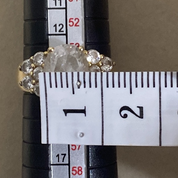 14K Yellow Gold Large CZ Ring - Picture 14 of 16
